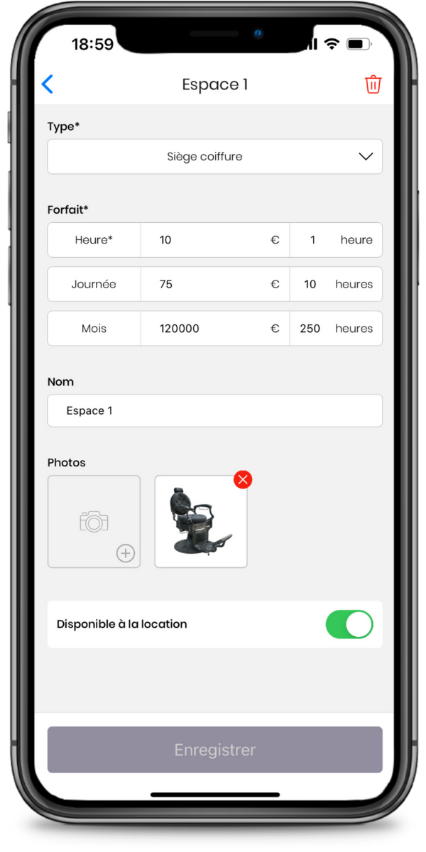 Démonstration d'une page de reservation en ligne